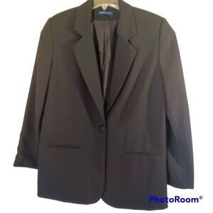 Karen Scott Black One Button Blazer sz 14